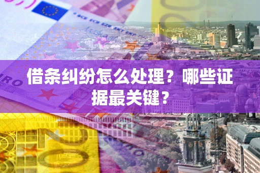 武汉借条纠纷怎么处理？哪些证据最关键？