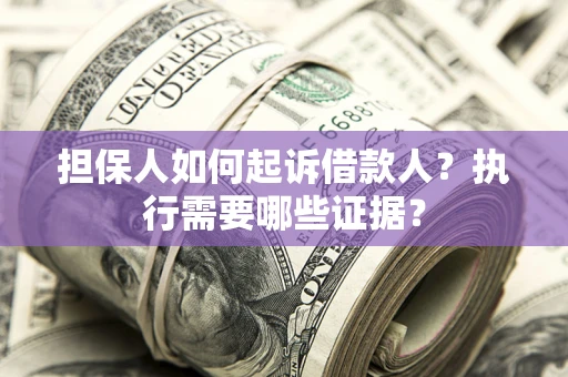 武汉担保人如何起诉借款人？执行需要哪些证据？