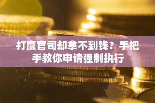 武汉打赢官司却拿不到钱？手把手教你申请强制执行