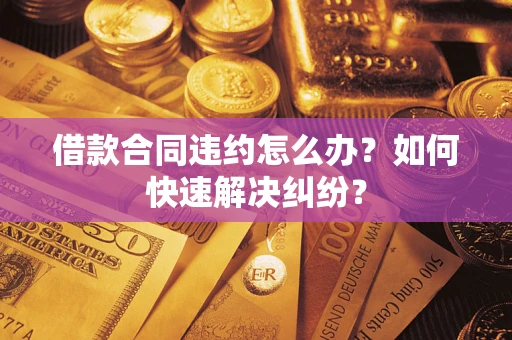 武汉借款合同违约怎么办？如何快速解决纠纷？