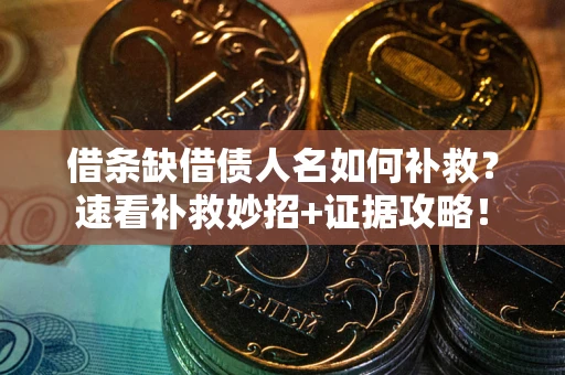 武汉借条缺借债人名如何补救？速看补救妙招+证据攻略！