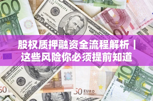 武汉股权质押融资全流程解析｜这些风险你必须提前知道