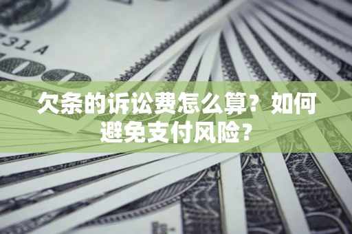 武汉欠条的诉讼费怎么算？如何避免支付风险？